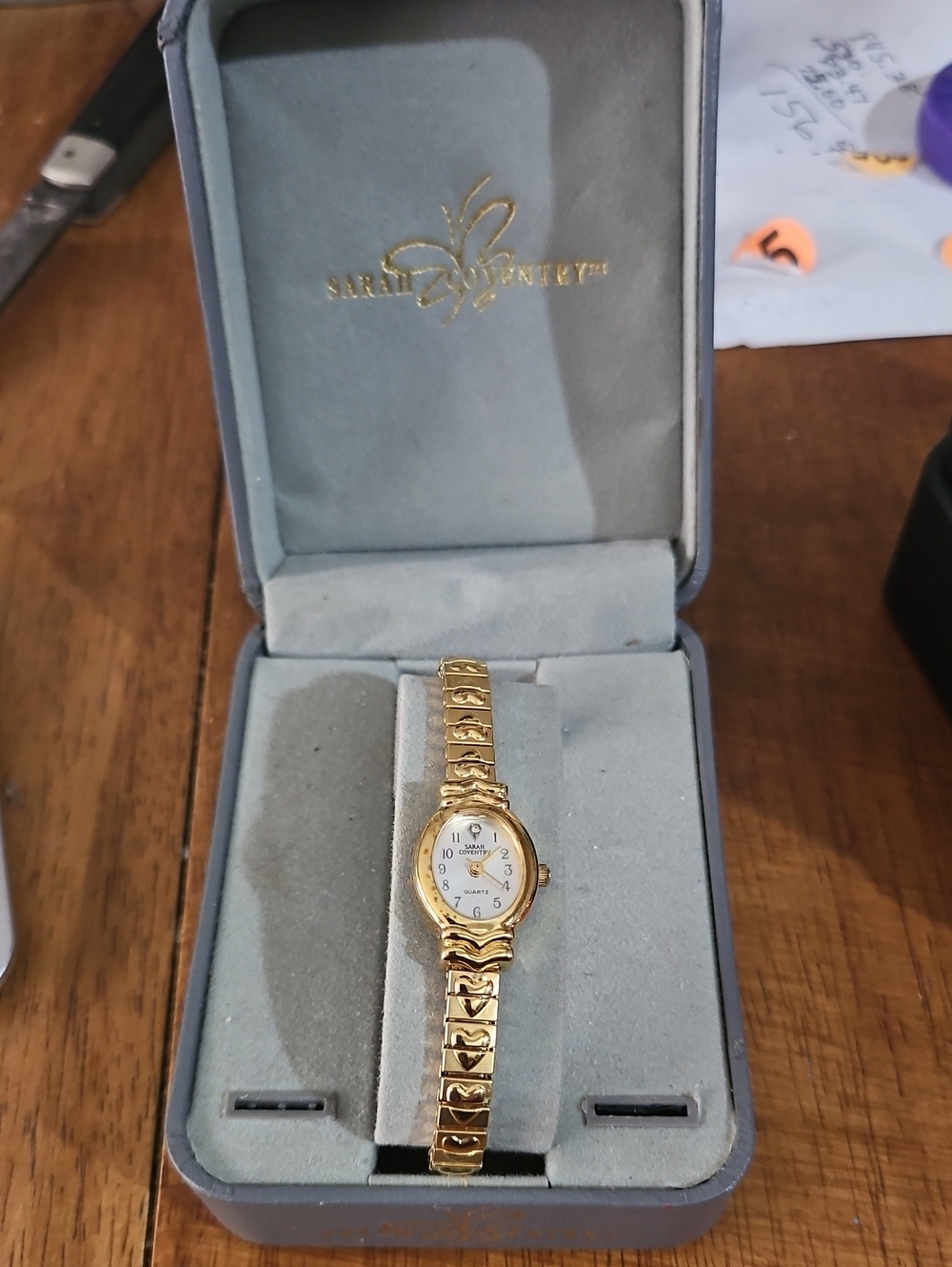 Sarah Coventry Gold-Tone Women's Bracelet Watch with White Dial